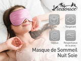 Viedouce Masque de Sommeil Boite Cadeau, Masque de Nuit Soie, 100% Soie Naturelle Occultant Ultra-Douce Masque de Voyage Masque de Yeux Sommeil, Masque pour Dormir Soie,Masque Nuit Sommeil Soie,Rose